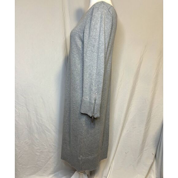 Michael Kors Light Grey Comfy Knee Length Sweater Dress Cowl Neck Women NWT - Picture 4 of 9